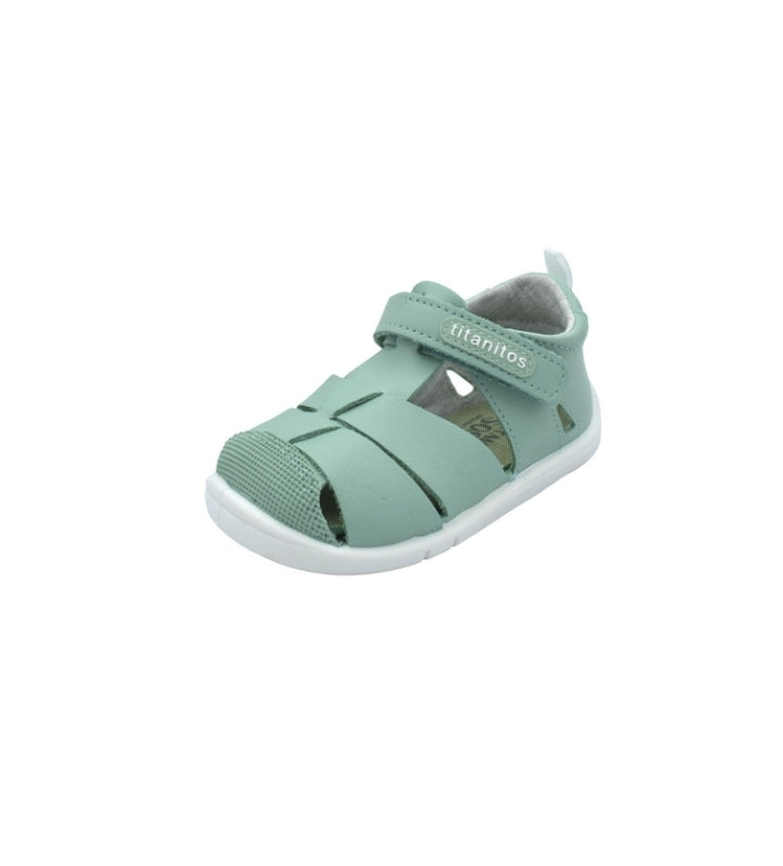 Sandalia piel verde niño titanitos